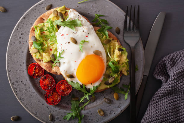 istock breakfast avocado sandwich with fried egg and tomato 1179781991