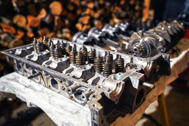 istock Automotive four-cylinder engine water cooling during repair. 1179782718