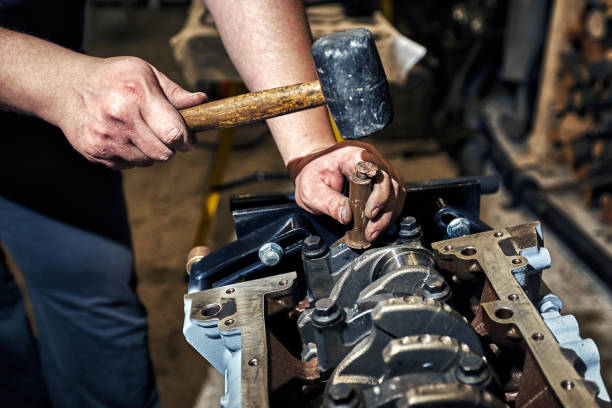 istock Automotive four-cylinder engine water cooling during repair. 1179782737