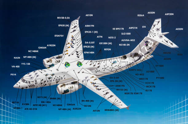 самолет часть взорванного вида - fixed wing aircraft стоковые фото и изображения