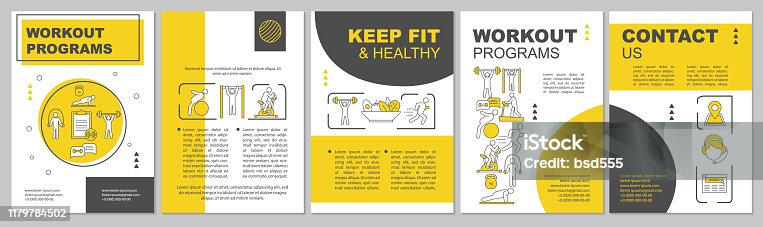 istock Workout program brochure template layout 1179784502