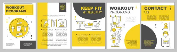 Vector illustration of Workout program brochure template layout