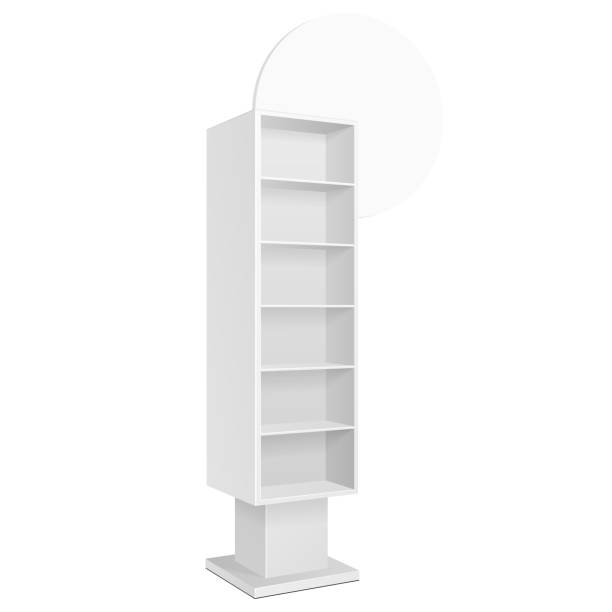 istock Cardboard Retail Shelves Floor Display Rack For Supermarket Blank Empty. Mock Up. 3D On White Background Isolated. Ready For Your Design. Product Advertising. Vector EPS10 1179785765