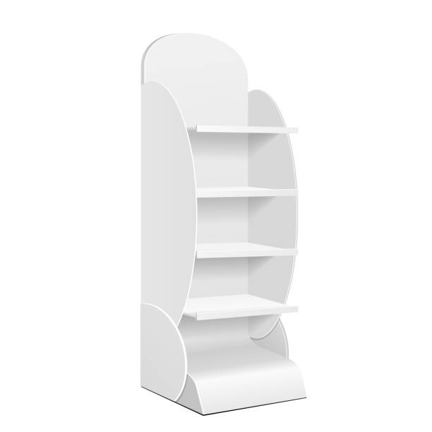 istock Mockup Blank Empty Showcase Displays With Retail Shelves, Trading Rack. Mock Up, Template. Illustration Isolated On White Background. Ready For Your Design. Product Advertising. Vector EPS10. 1179785968
