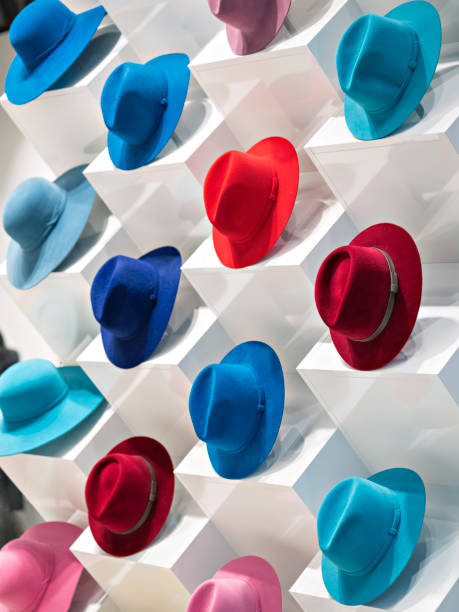 istock Colorful fedoras in a shop window. 1179787495