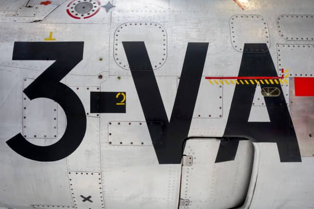istock Old vintage airplane fuselage closeup view 1179788958