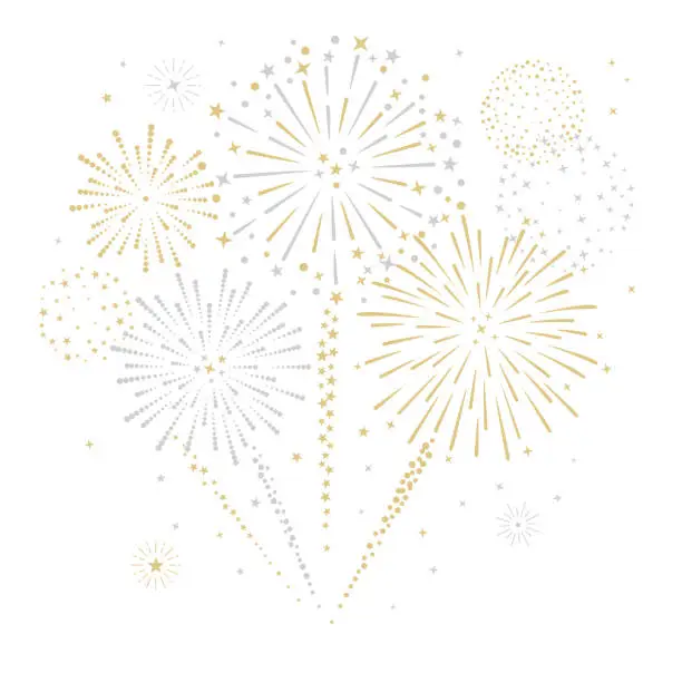 Vector illustration of Fireworks and stars vector illustration stock illustration