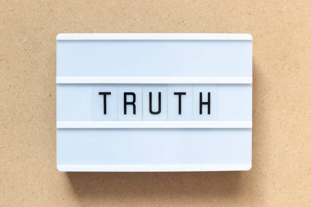 istock White lightbox with word truth on wood background 1179795021