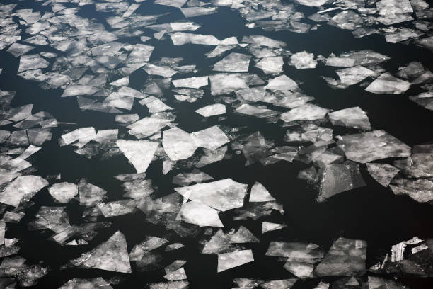 istock Drifting on the river. Fragments of ice float on river. 1179795152