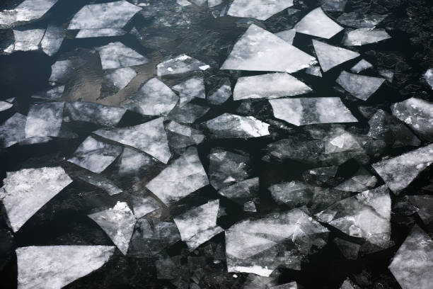 istock Drifting on the river. Fragments of ice float on river. 1179795254