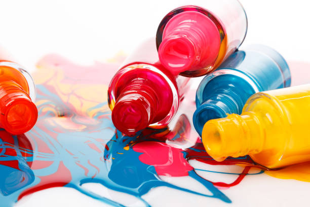 istock Bottles with spilled nail polish 1179796438