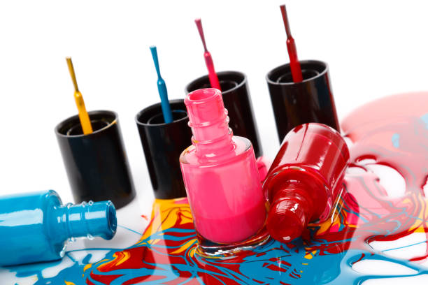 istock Bottles with spilled nail polish 1179797259