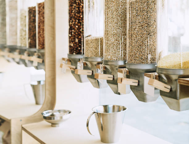 istock Zero waste shop. Plastic free grocery store. 1179797722