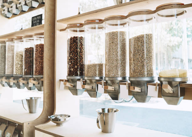 istock Zero waste shop. Plastic free grocery store. 1179797900