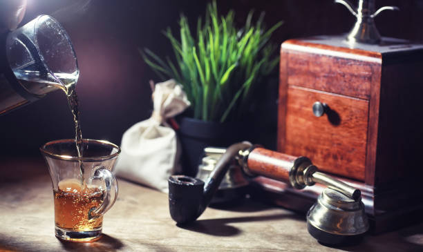 istock Brewing tea on a wooden table 1179799349