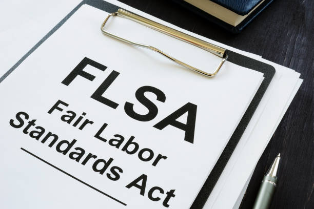 istock Business photo shows printed text FLSA Fair Labor Standards Act 1179799439
