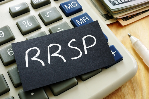 Business photo shows hand written text RRSP