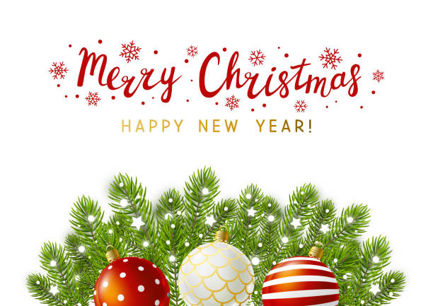 istock Christmas greeting card with holiday decor on white background 1179800294