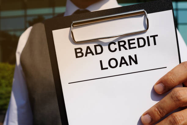 istock Conceptual photo showing printed text Bad credit loan 1179800722