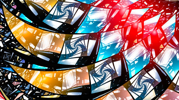 istock Colorful stained-glass fractal background 1179803224