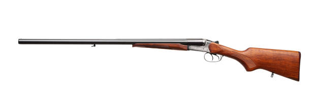 istock Hunting double-barrelled gun on a white background.  Double Shotgun isolated on  white back. 1179803965