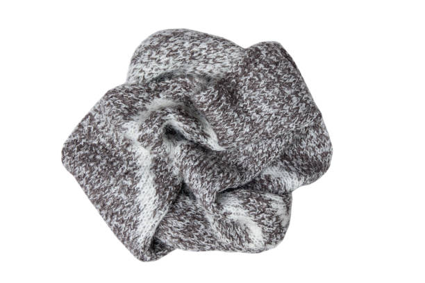 istock Woolen gray scarf isolated on white background 1179806085