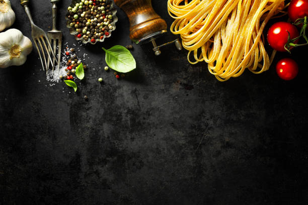 istock Italian food background with ingredients 1179807722