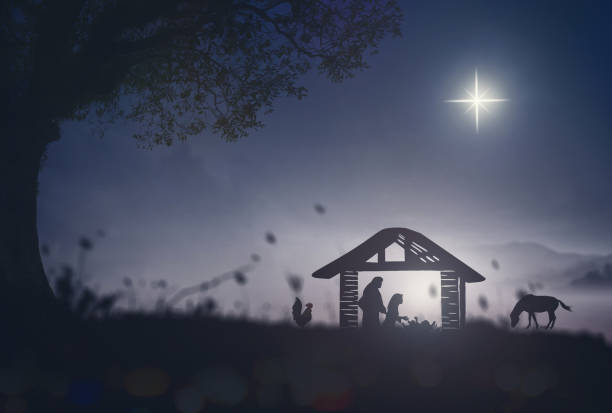 bożonarodzeniowa koncepcja szopki religijnej - star of bethlehem zdjęcia i obrazy z banku zdjęć