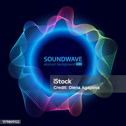 istock Soundwave vector abstract background. Music radio wave. Sign of audio digital record, vibration, pulse and music soundtrack. 1179809122