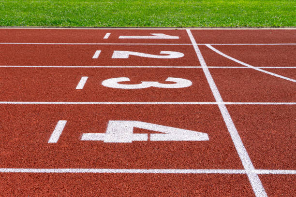 istock Running track, stadium, race track, start and finish 1179823082