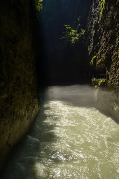 River Aare flowing through Aareschlucht gorge in canton of Bern, Switzerland