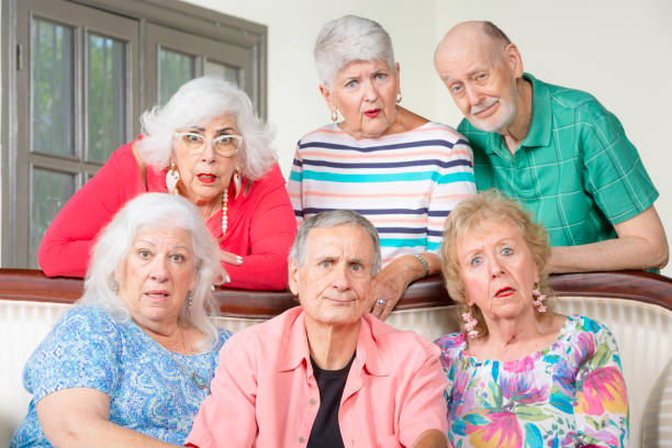 istock Six Unhappy Senior Friends 1179829247