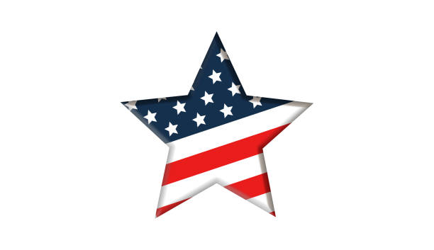istock USA flag in star shape. American flag star shaped. 1179829286