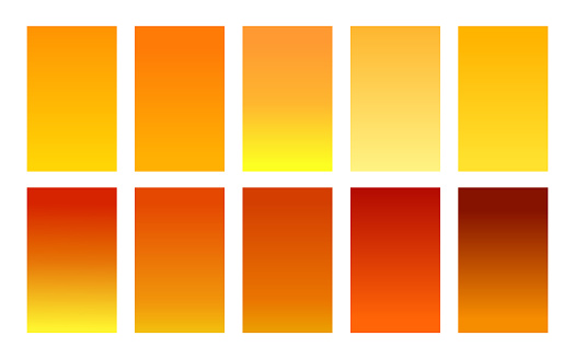 Honey color gradient background set. Templates of texture for banner, poster, flyer, presentation, mobile apps and smartphone screen design. Vector illustration