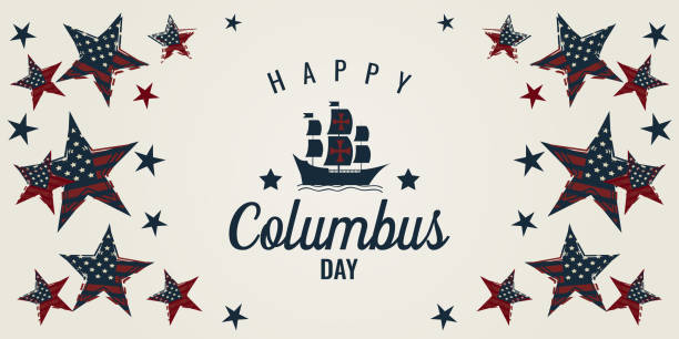 Columbus day Happy Columbus Day card or background. vector illustration. columbus day stock illustrations