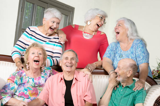 istock Six Amused Senior Friends 1179835295