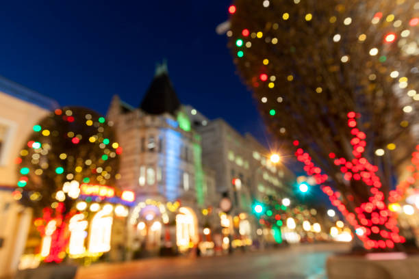 Christmas in Victoria  -  Canada   Out of Focus stock photo