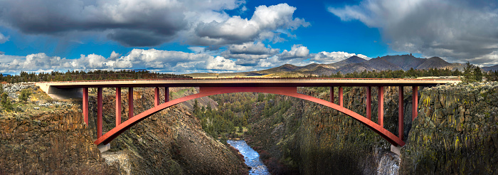 Red Bridge over Desert Canyon
