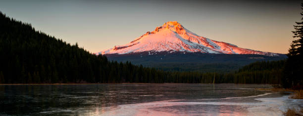 istock My Hood with snow in Oregon with evening light 1179839637