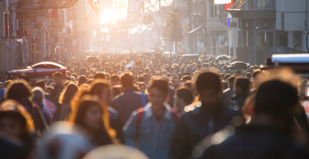 Blurred crowd of unrecognizable at the street Blurred crowd of unrecognizable at the street crowded stock pictures, royalty-free photos & images