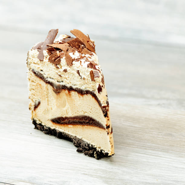 istock Ice cream Cake close up on a wood surface 1179846210