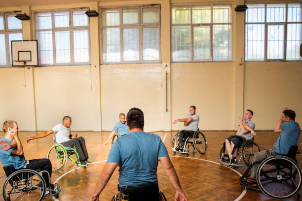 istock Wheelchair athletes warm up 1179850160