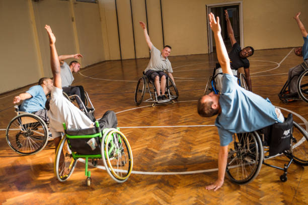 istock Wheelchair athletes warm up 1179851176
