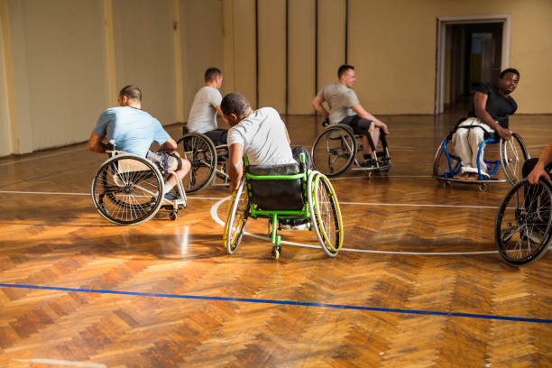 istock Wheelchair athletes warm up 1179851653