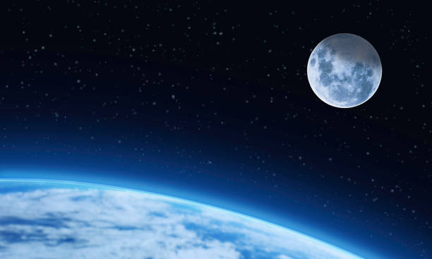 istock Moon Stars and Planet Earth - Outer Space Background  - Starry Night Sky - Silence Serenity 1179852506