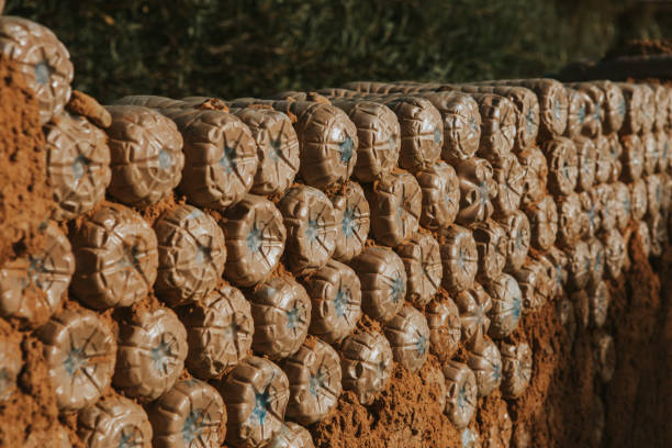 istock Recycled wall made with plastic water bottles 1179852714