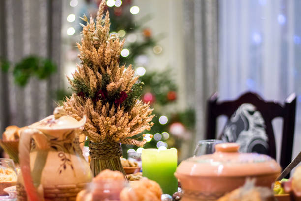 Festive table setting for xmas with fork, knife, nuts and apples a christmas dish concept.