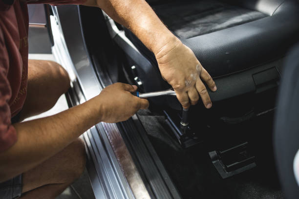 istock Car cleaning and preparation at a car service 1179860576