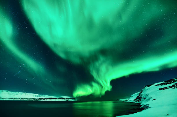 Northern lights in Isceand stock photo