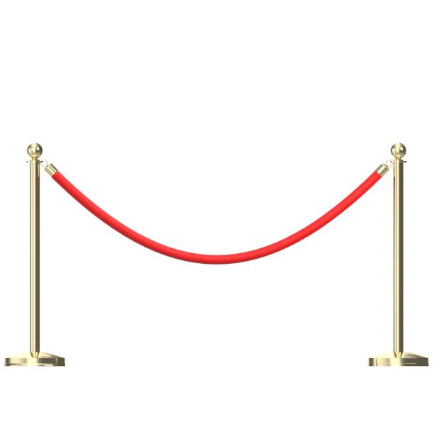 Red velvet rope 3D rendering illustration of a red velvet rope roped off stock pictures, royalty-free photos & images